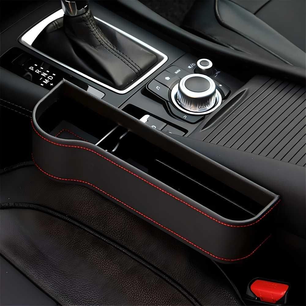 Car Seat Gap Filler Organizer – Adjustable PU Leather Car Side Pocket for Storage