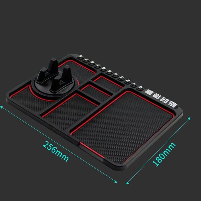 Silicone Dashboard Phone Holder โ Anti-Slip Car Stand with Parking Number Plate