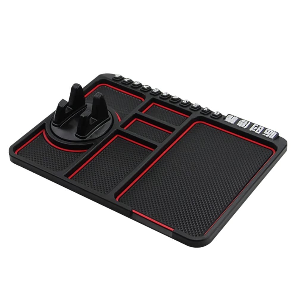 Silicone Dashboard Phone Holder โ Anti-Slip Car Stand with Parking Number Plate