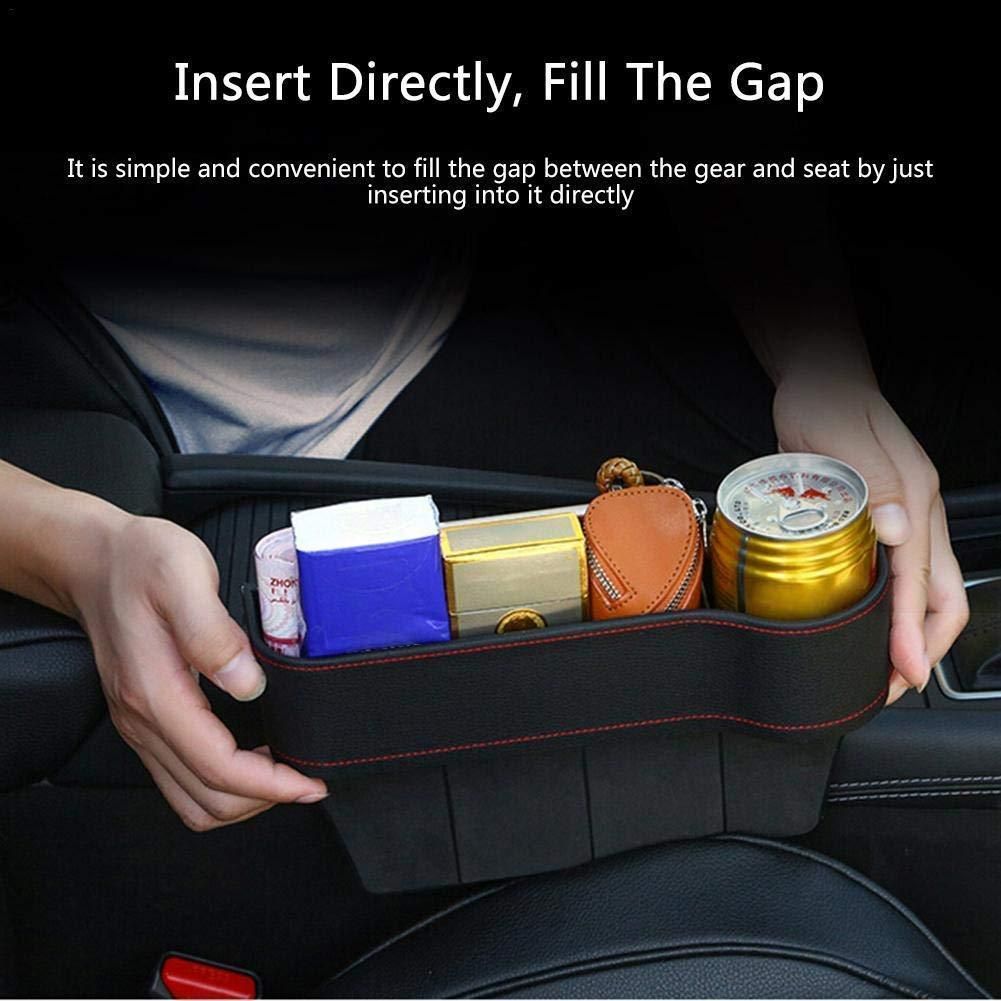 Car Seat Gap Filler Organizer – Adjustable PU Leather Car Side Pocket for Storage
