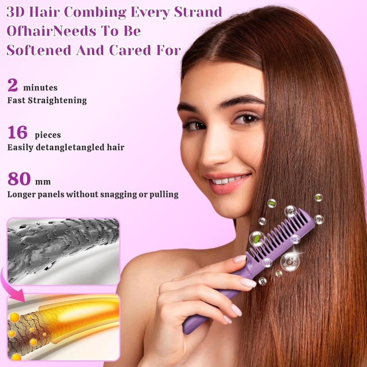 Mini Cordless Hair Straightener – Portable & Rechargeable Hot Comb for Quick Styling