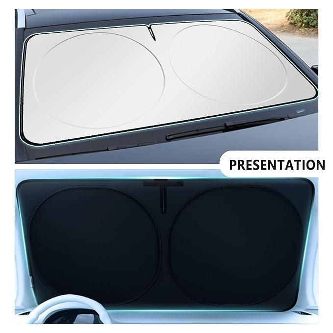 Folding Car Window Sunshade Cover – UV Protection & Heat Shield for Interior Cooling (Pack of 1)