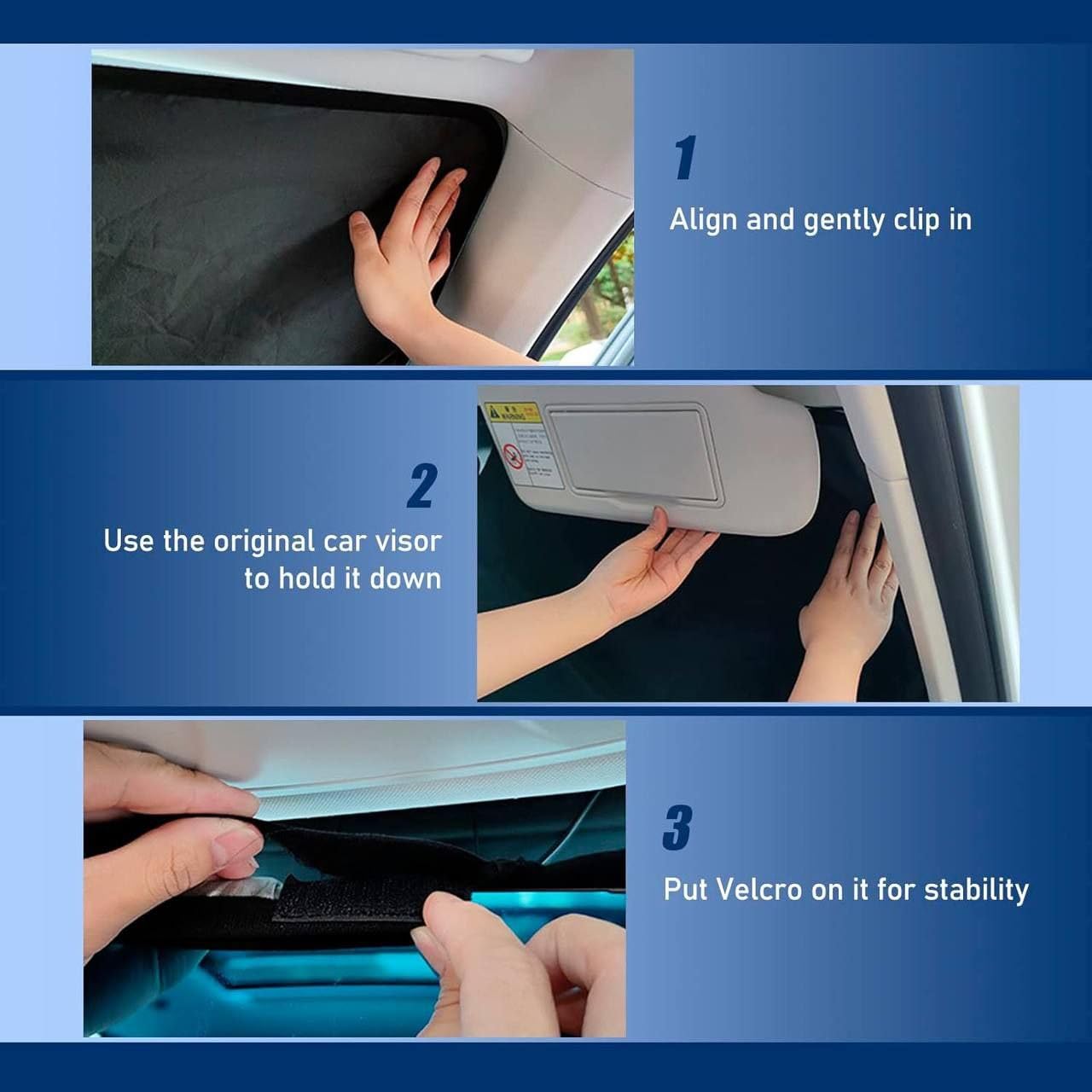 Folding Car Window Sunshade Cover – UV Protection & Heat Shield for Interior Cooling (Pack of 1)