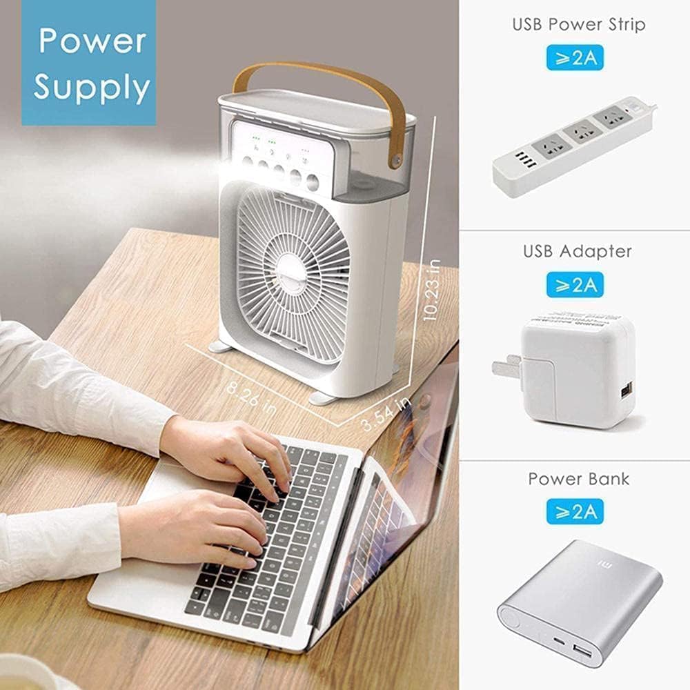 3-in-1 Personal Air Conditioner & Sprayer - Portable USB Powered Humidifier & Air Cooler for Home/Office