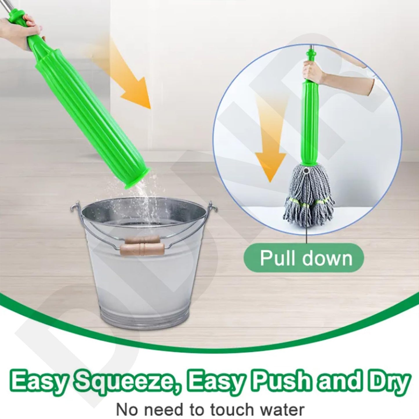 Self-Twisting Water Rotating Mop – 360° Microfiber Cleaning Mop for Home, Office & Multi-Surface Use
