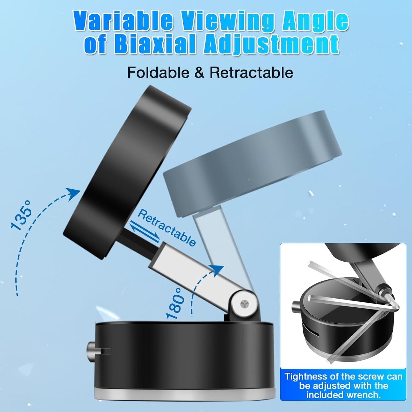 360° Foldable Magnetic Phone Stand – Strong Vacuum Suction Mount for All Devices