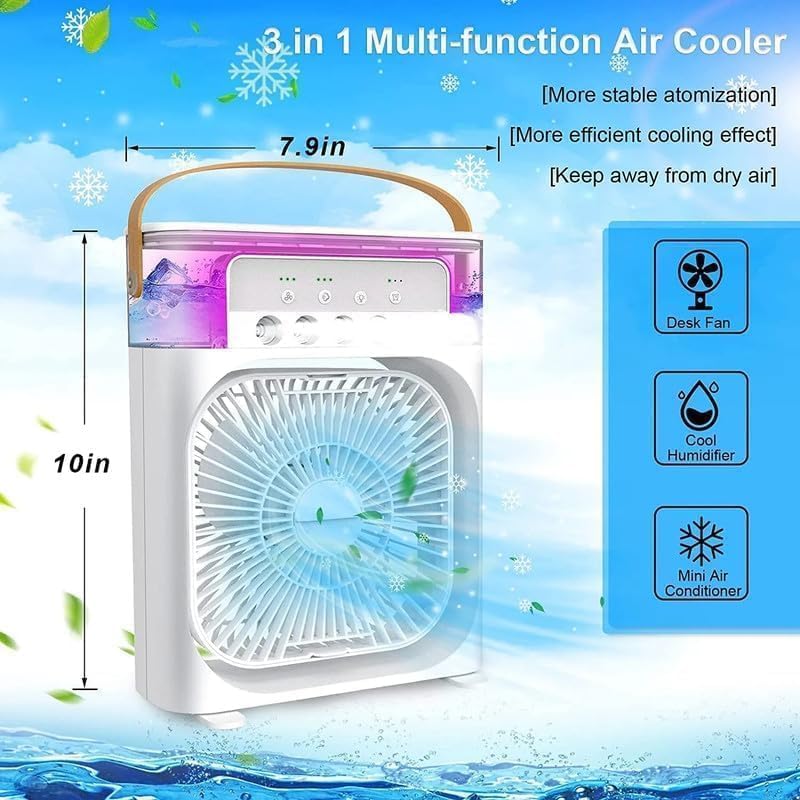 3-in-1 Personal Air Conditioner & Sprayer - Portable USB Powered Humidifier & Air Cooler for Home/Office