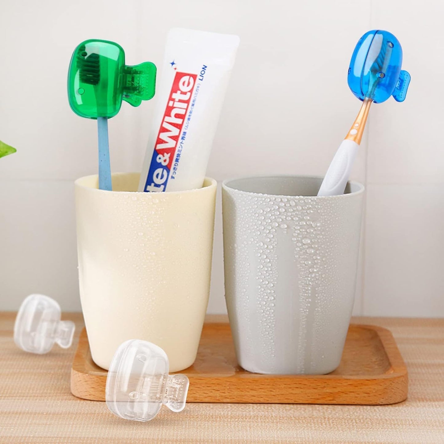 Toothbrush Cap Cover – Pack of 8 Reusable Plastic Travel Covers (Assorted Colors)