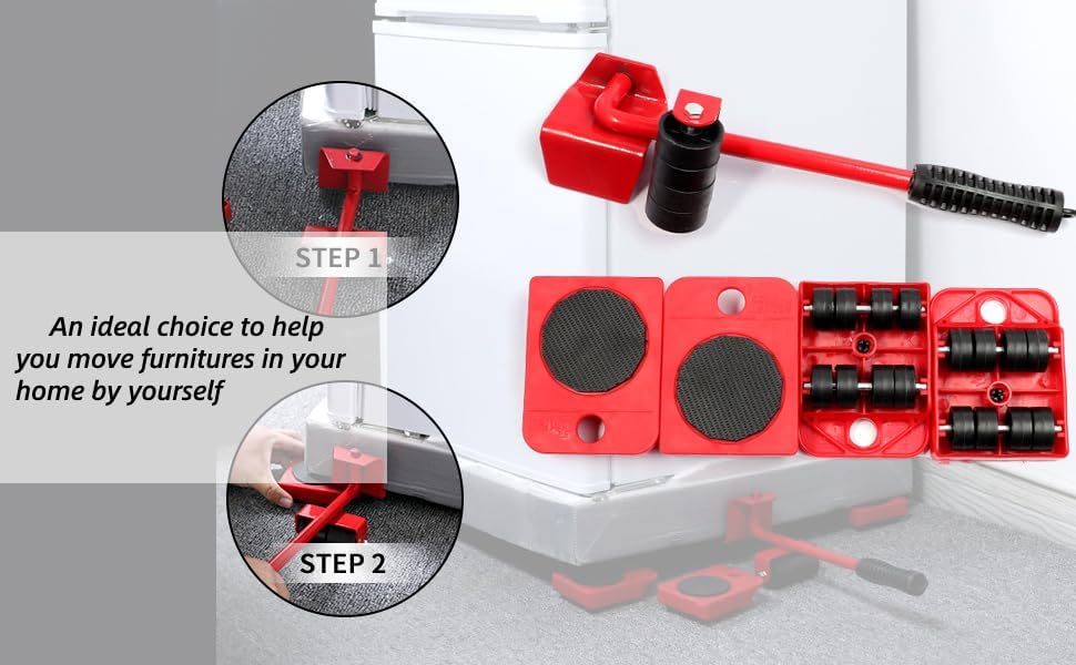 Heavy Furniture Mover Tool Set with Lifter, Rollers & Base – No Floor Damage