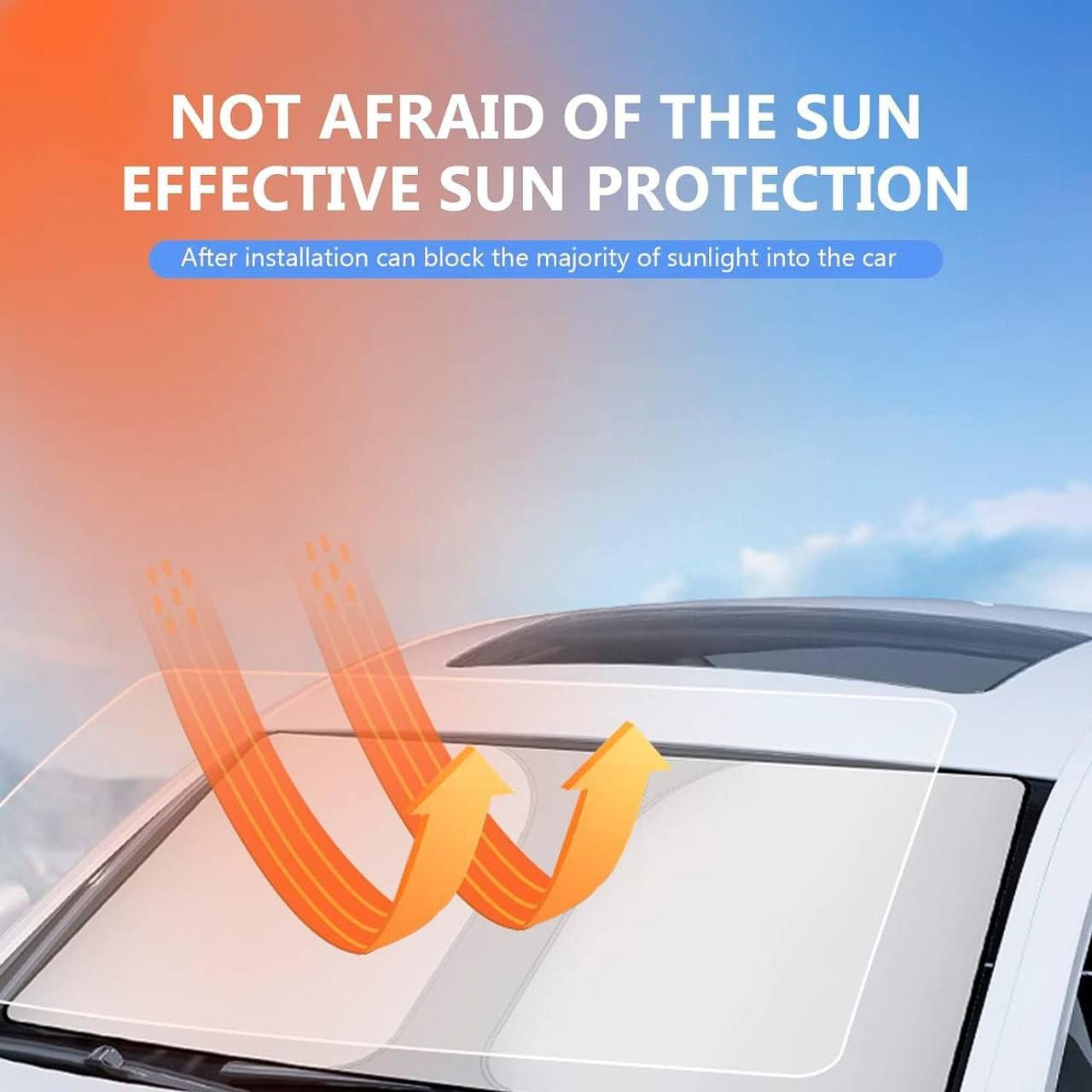 Folding Car Window Sunshade Cover – UV Protection & Heat Shield for Interior Cooling (Pack of 1)