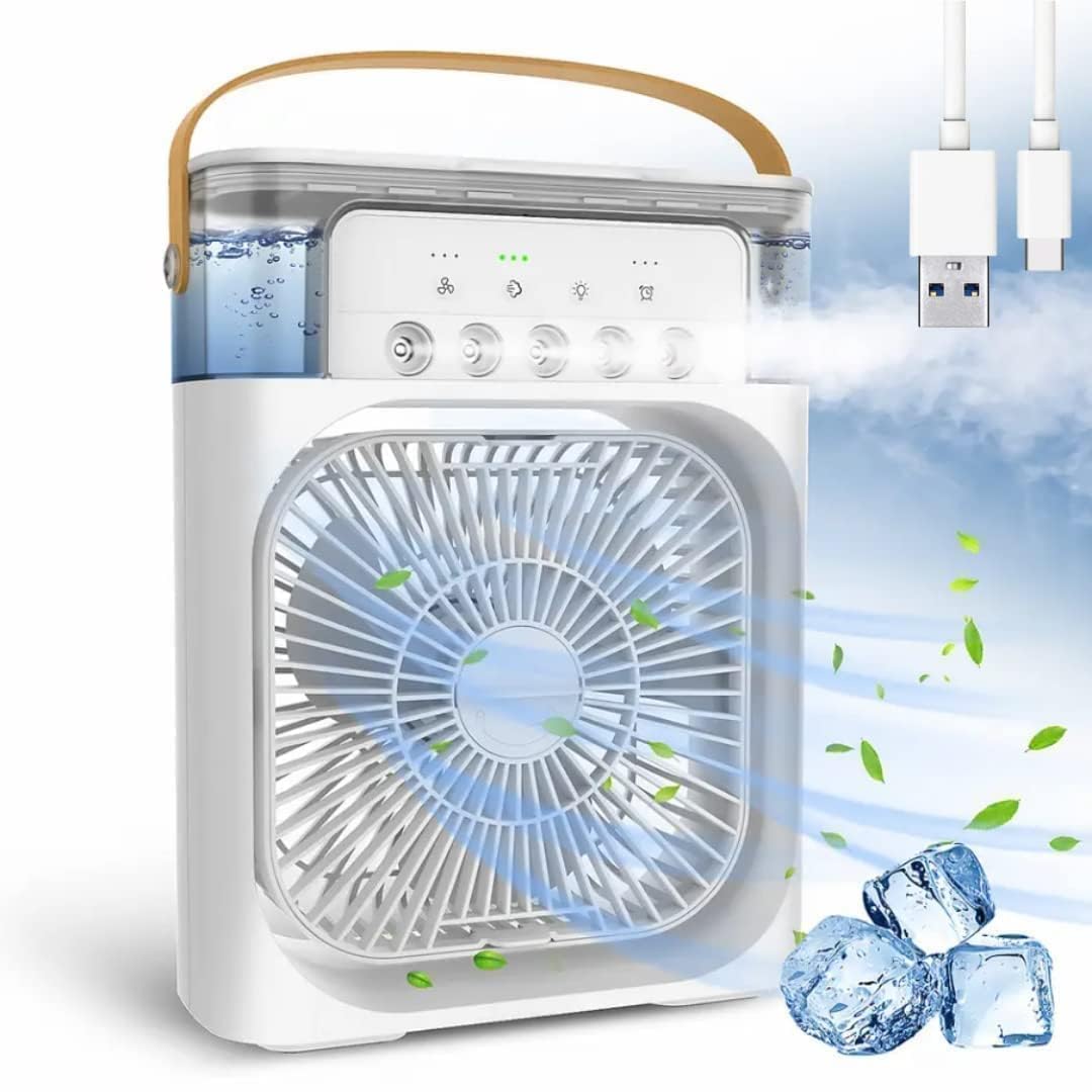 3-in-1 Personal Air Conditioner & Sprayer - Portable USB Powered Humidifier & Air Cooler for Home/Office