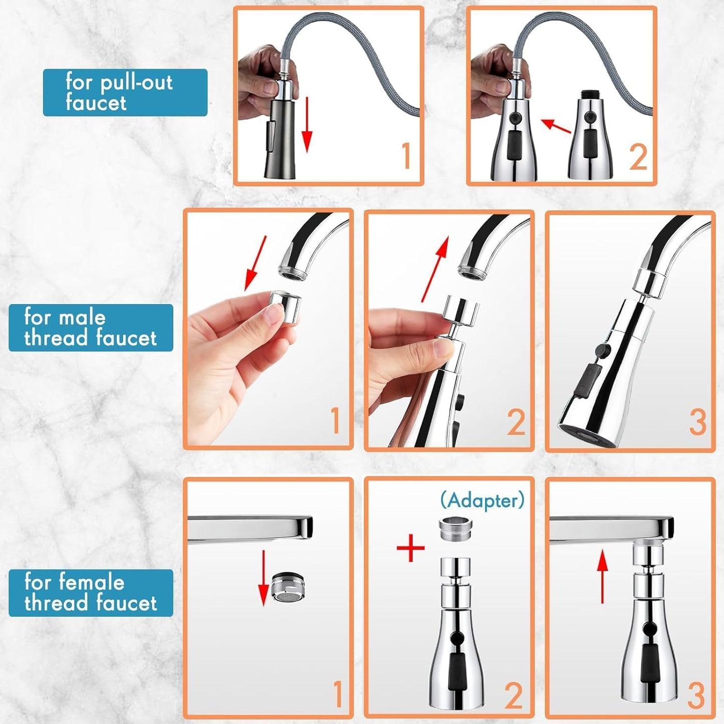 Multi-Function Kitchen Tap with 3 Water Flow Modes β Modern Sink Faucet for Home & Dishwashing