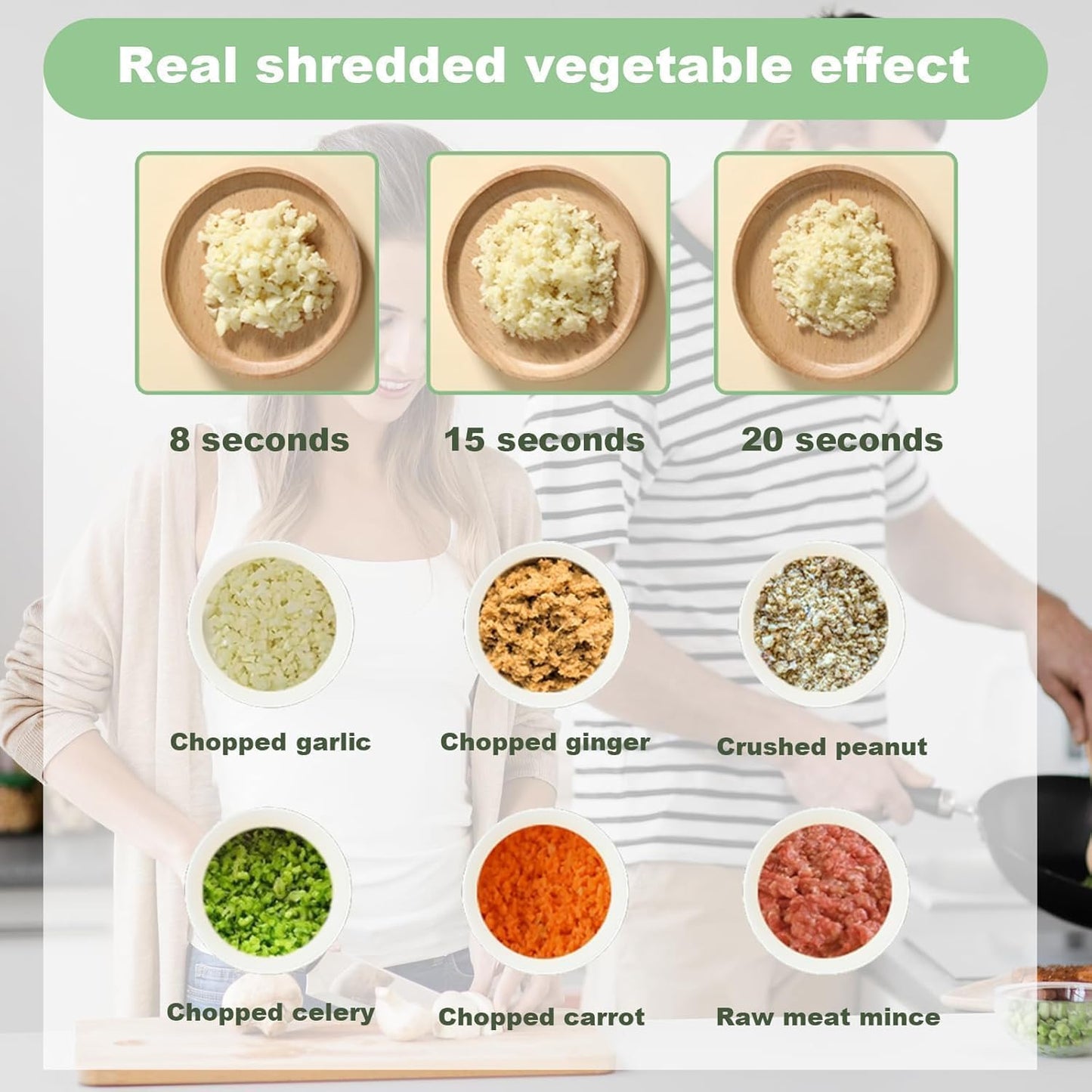 4-in-1 Wireless Portable Electric Vegetable Cutter – Chop Garlic, Onion, Chili, Meat & More