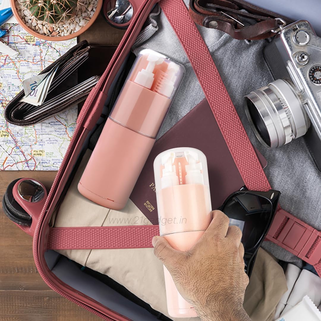 6-in-1 Portable Travel Toiletry Kit – Toothbrush Holder, Shampoo Dispenser & More (Leak-Proof & Compact)