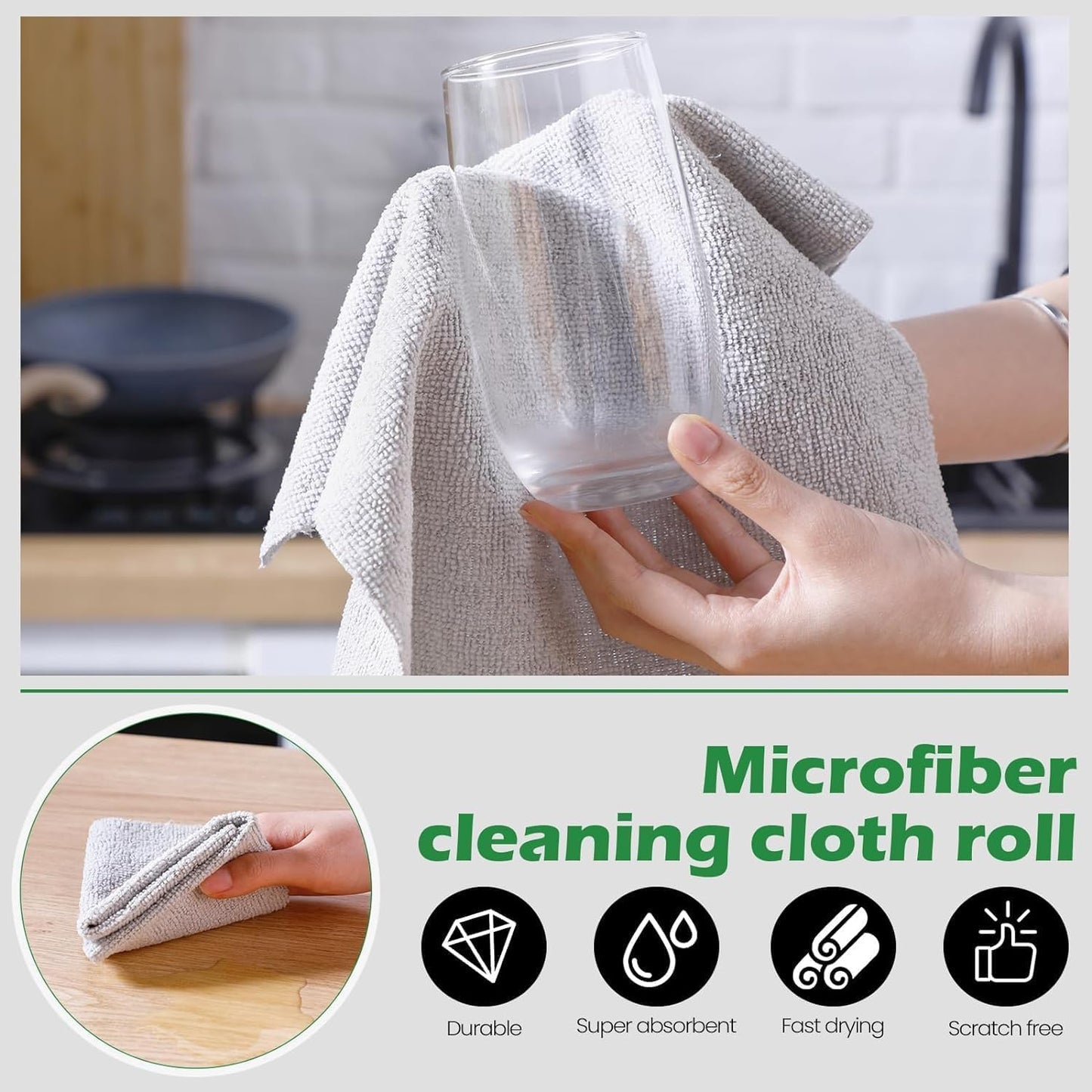 Reusable Microfiber Cleaning Towels – 20 Pcs Multipurpose Cloths for Kitchen, Car & Electronics