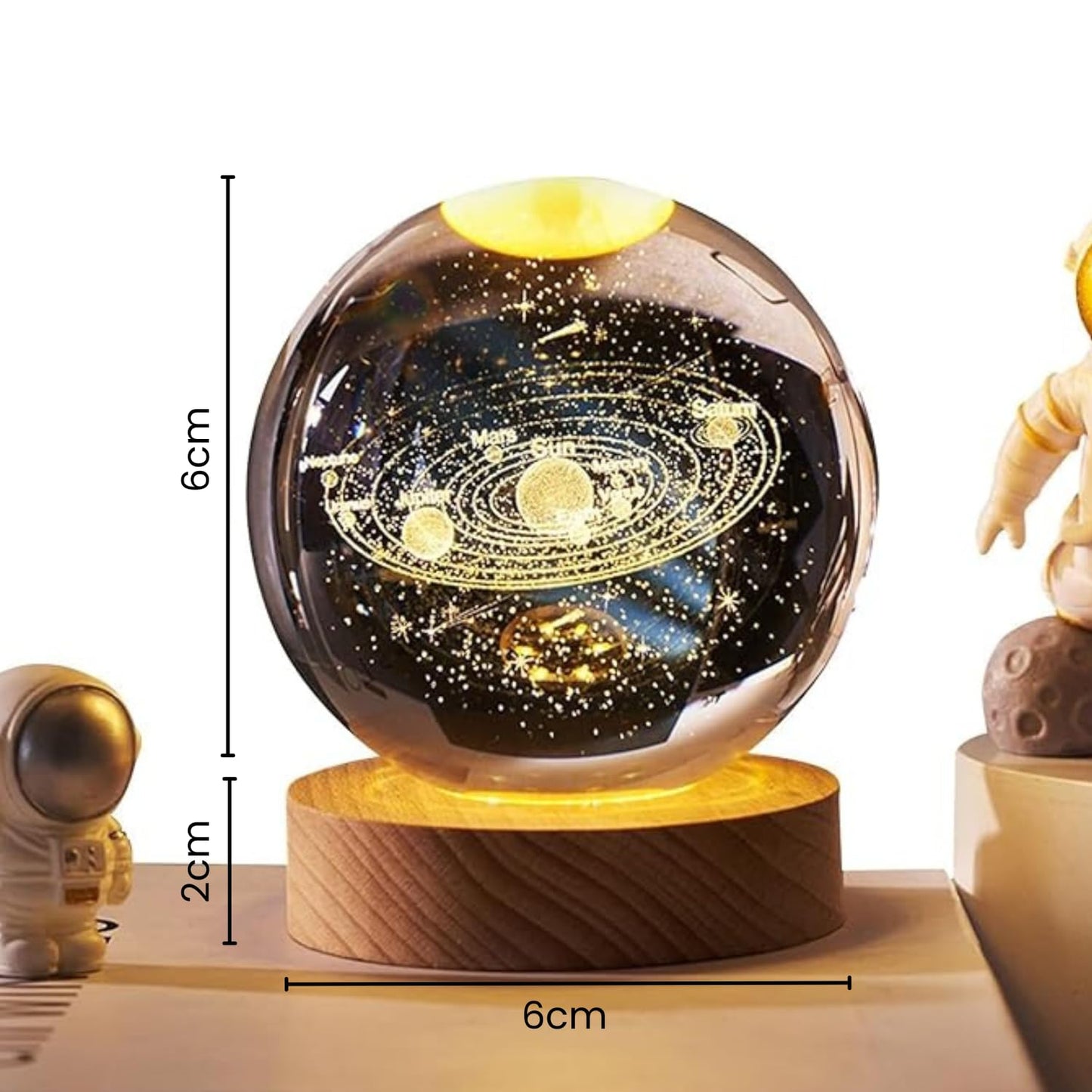 LED 3D Crystal Ball Lamp Perfect for Gifting & Décor – Decorative Mood Light for Bedroom & Living Room (Assorted Design)
