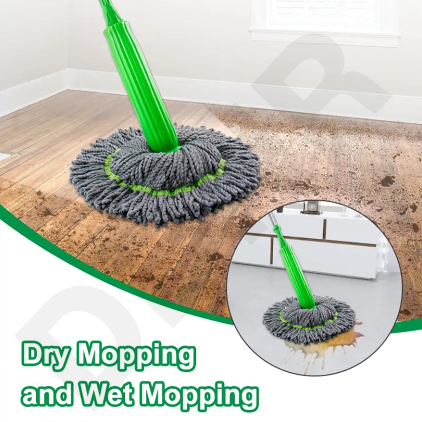 Self-Twisting Water Rotating Mop – 360° Microfiber Cleaning Mop for Home, Office & Multi-Surface Use