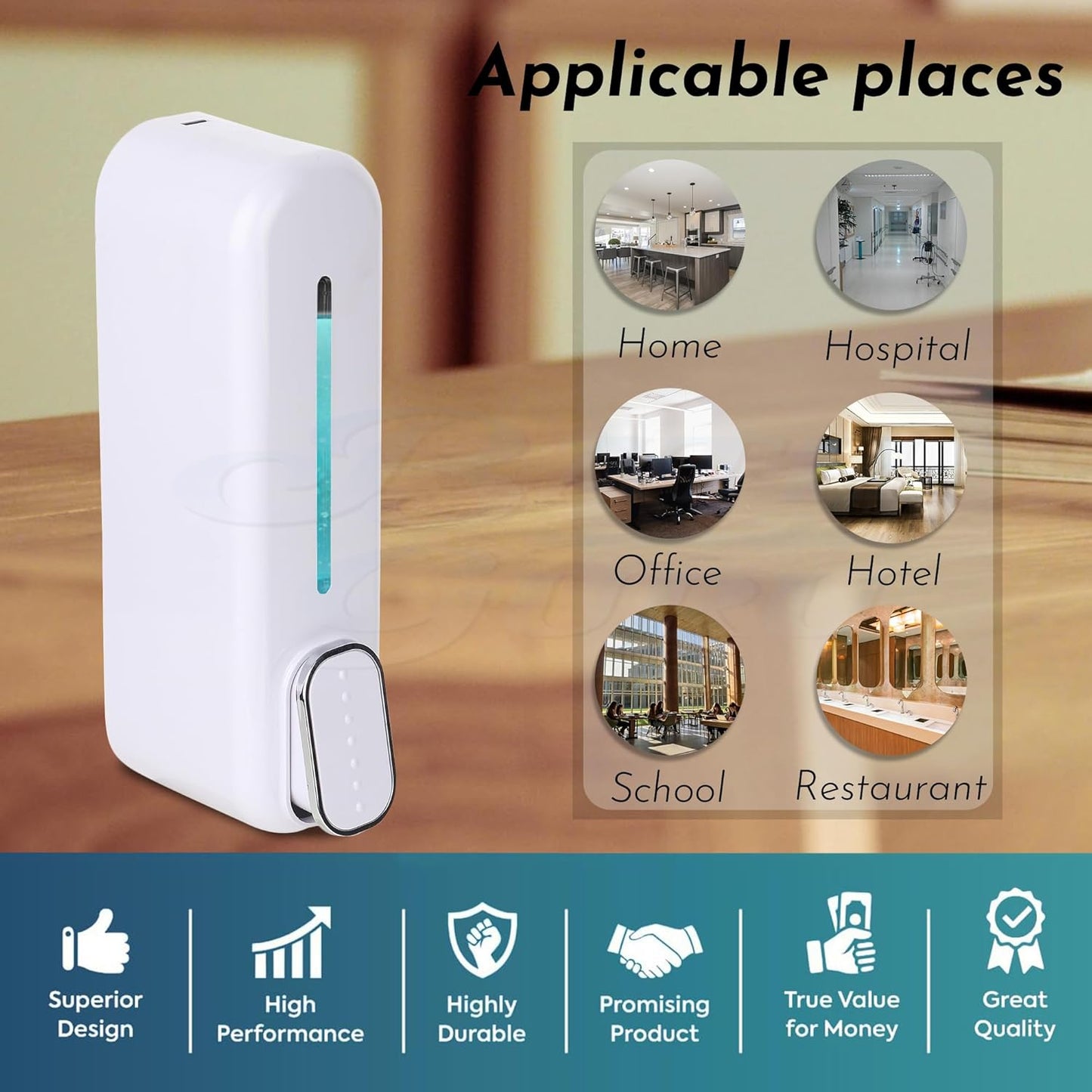 Wall-Mounted Liquid Soap Dispenser – Manual Push Type for Home & Office