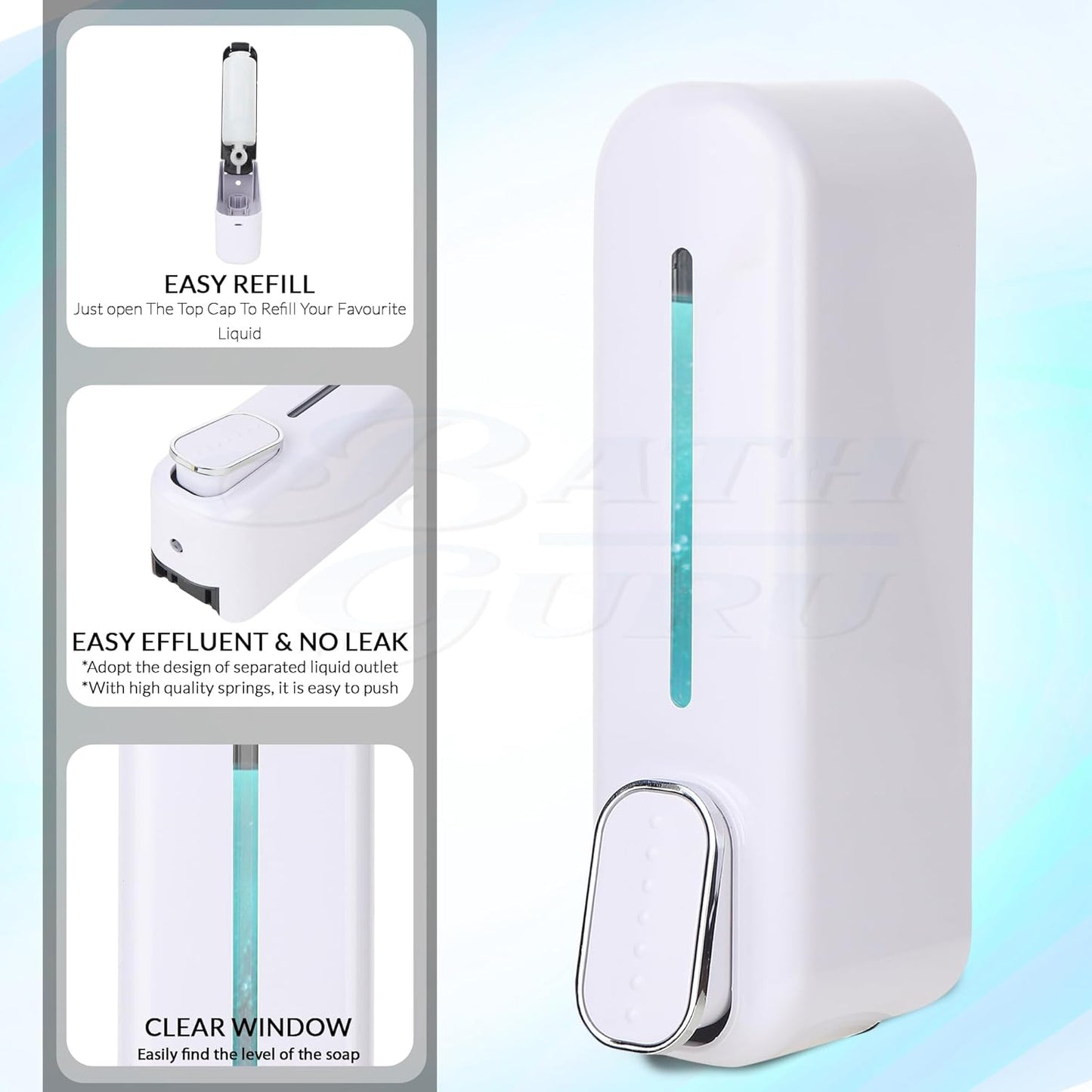 Wall-Mounted Liquid Soap Dispenser – Manual Push Type for Home & Office