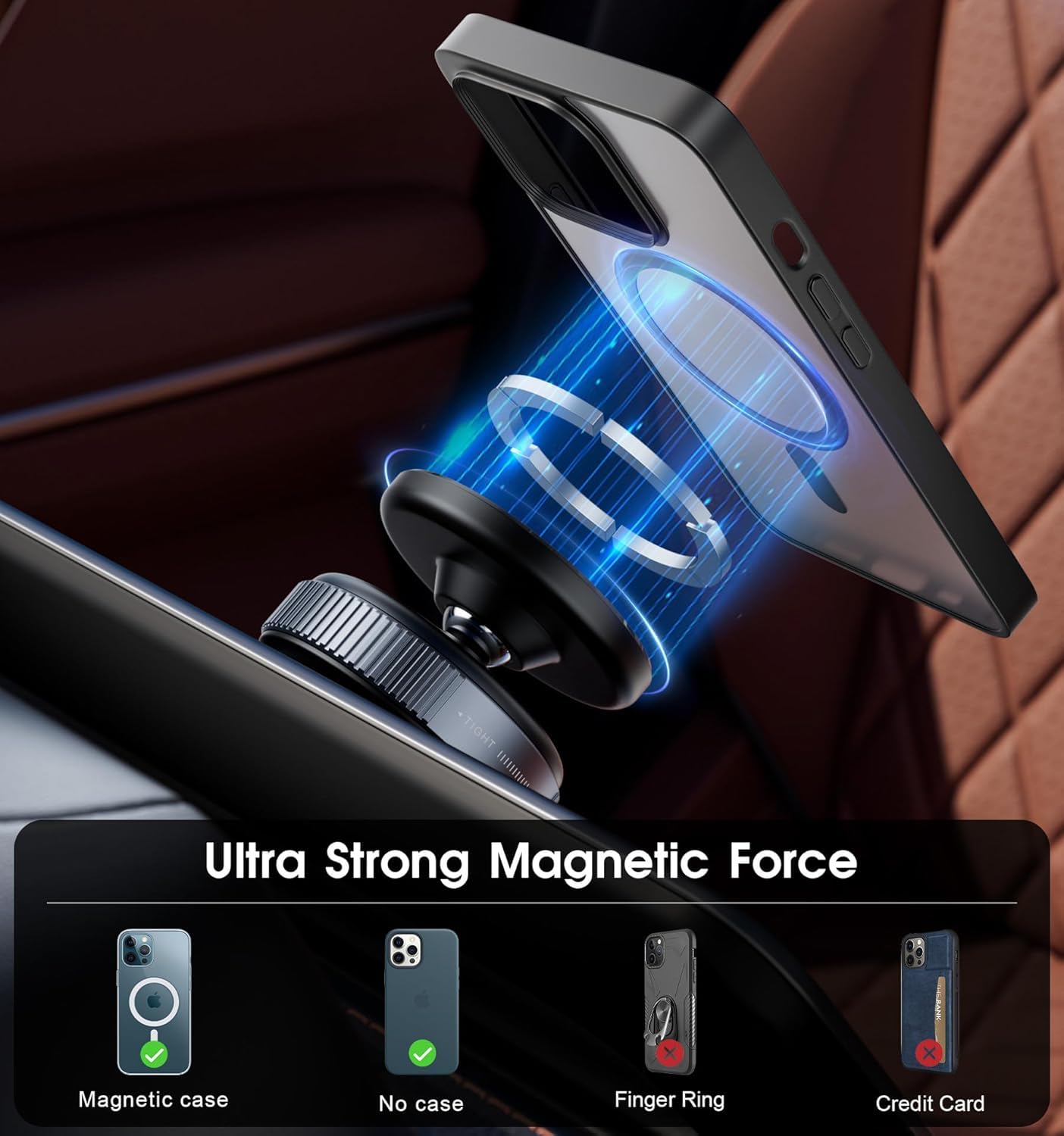 Magnetic Suction Phone Holder โ 360ยฐ Rotating Mount for Car, Office & Home