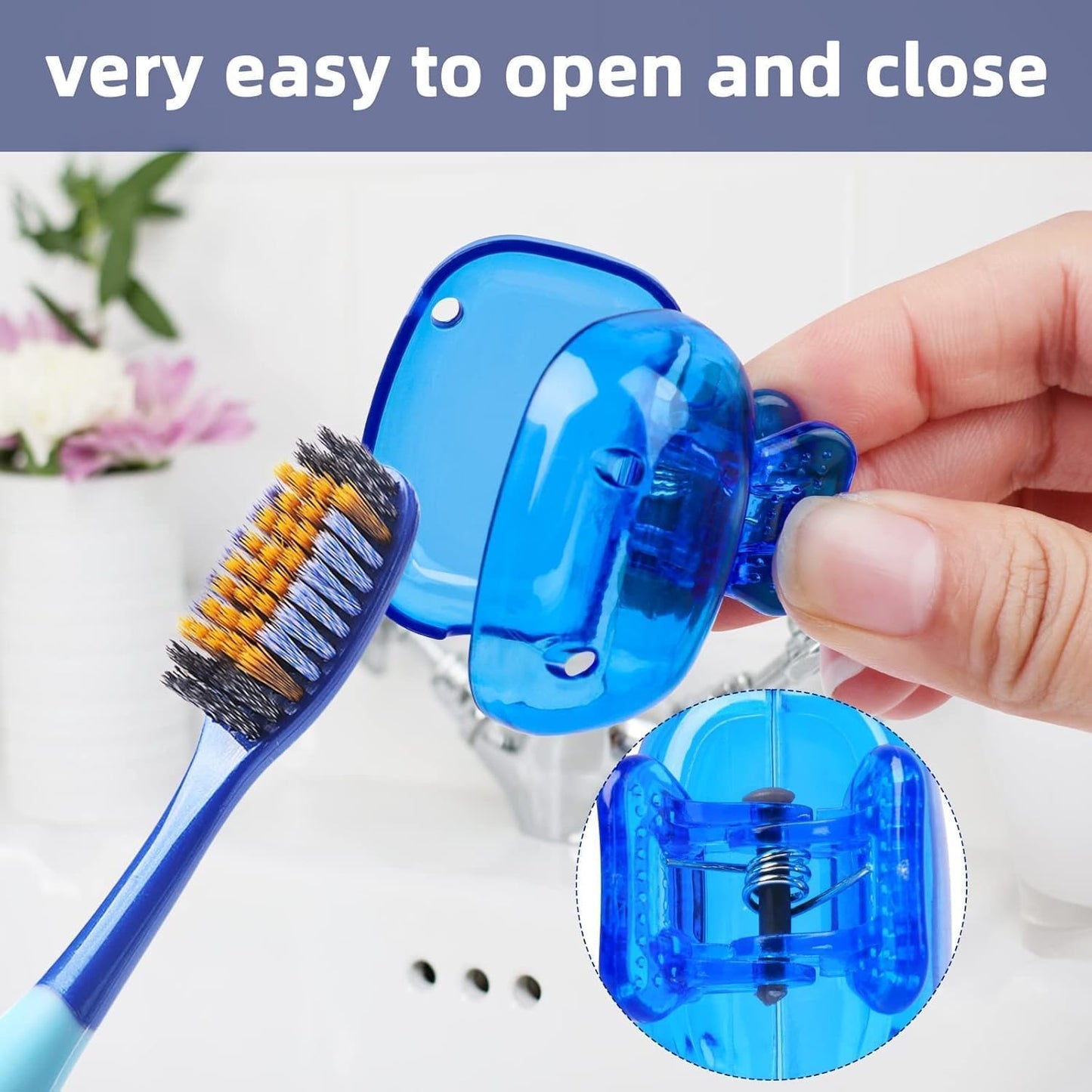 Toothbrush Cap Cover – Pack of 8 Reusable Plastic Travel Covers (Assorted Colors)