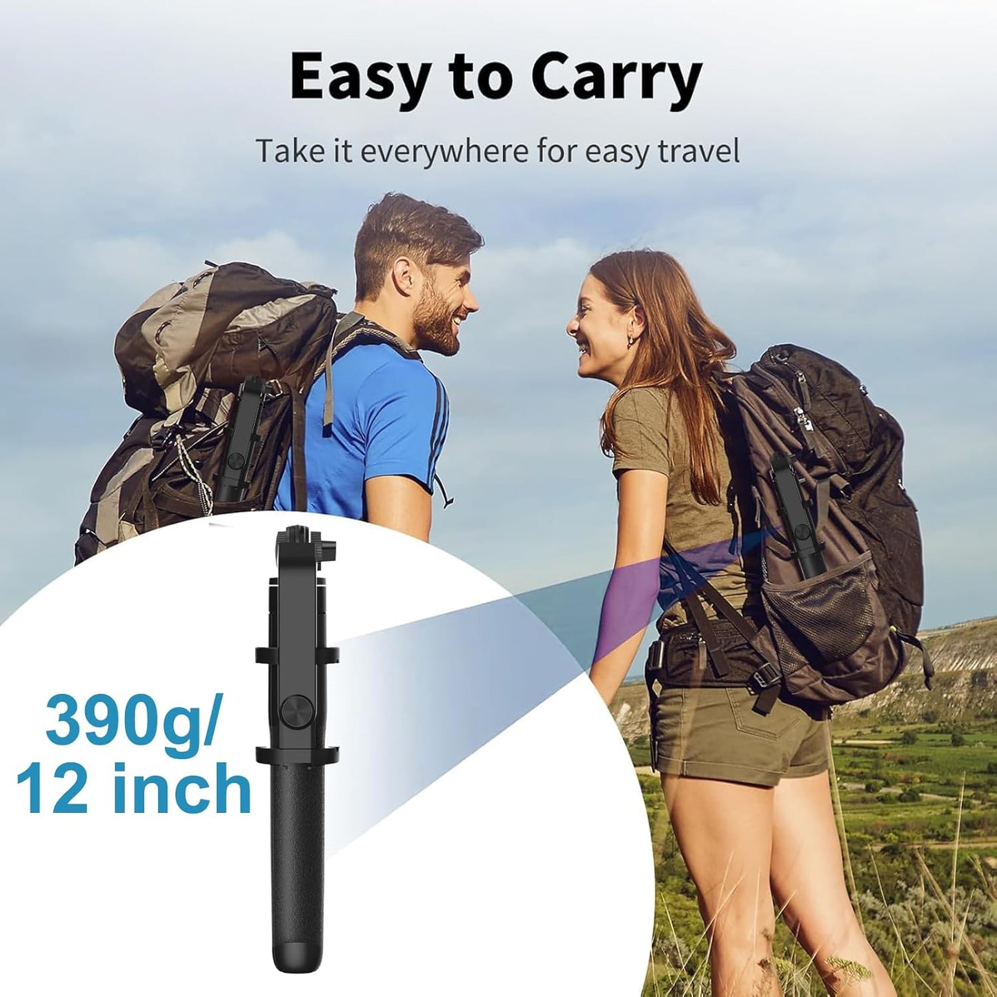 3-in-1 Extendable Selfie Stick Tripod with Flash & Bluetooth Remote β for Reels, Vlogs & Trave ( iPhone & Android )
