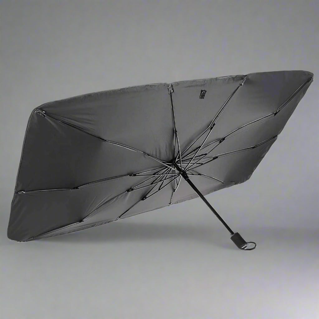 Universal Car Sun Shade Umbrella – Thermal Insulation & UV Blocker for Front Windshield (Black, Pack of 1)