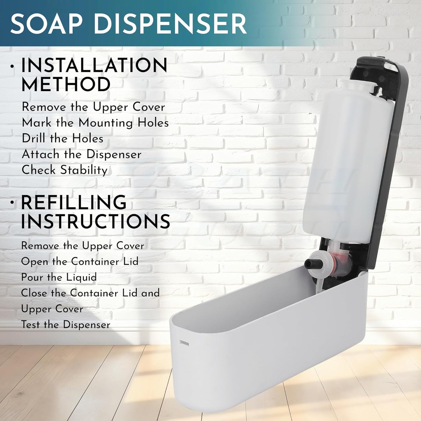Wall-Mounted Liquid Soap Dispenser – Manual Push Type for Home & Office