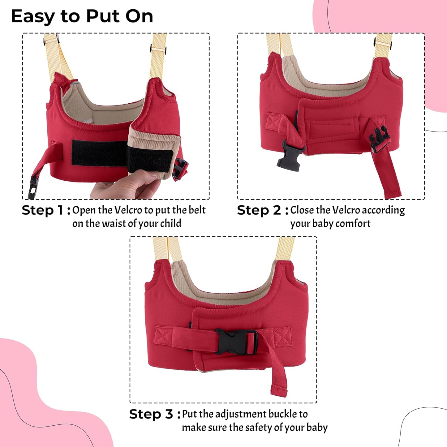 Baby Walker Assistant Belt – Adjustable Toddler Walking Safety Harness
