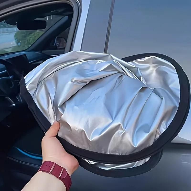 Folding Car Window Sunshade Cover – UV Protection & Heat Shield for Interior Cooling (Pack of 1)