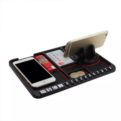 Silicone Dashboard Phone Holder – Anti-Slip Car Stand with Parking Number Plate
