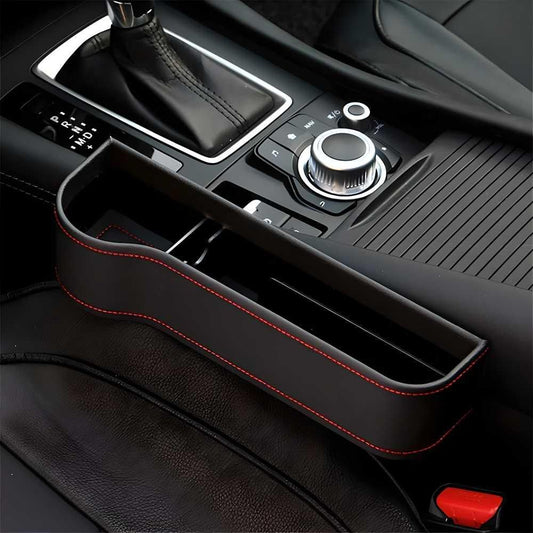 Car Seat Gap Filler Organizer – Adjustable PU Leather Car Side Pocket for Storage