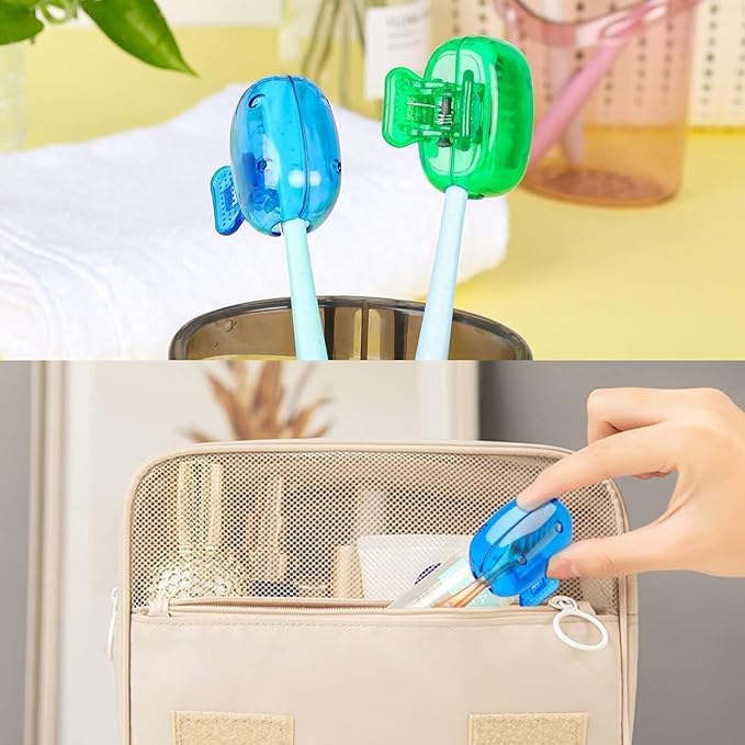 Toothbrush Cap Cover – Pack of 8 Reusable Plastic Travel Covers (Assorted Colors)