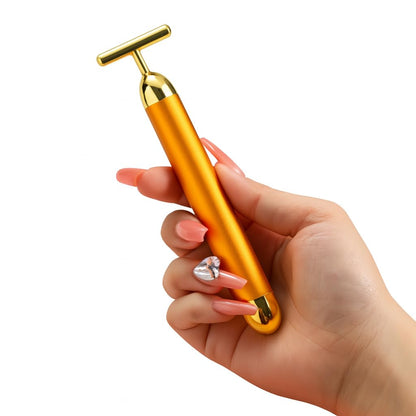 24K Gold Facial Roller – Anti-Aging Electric Massage Bar for Skin Tightening