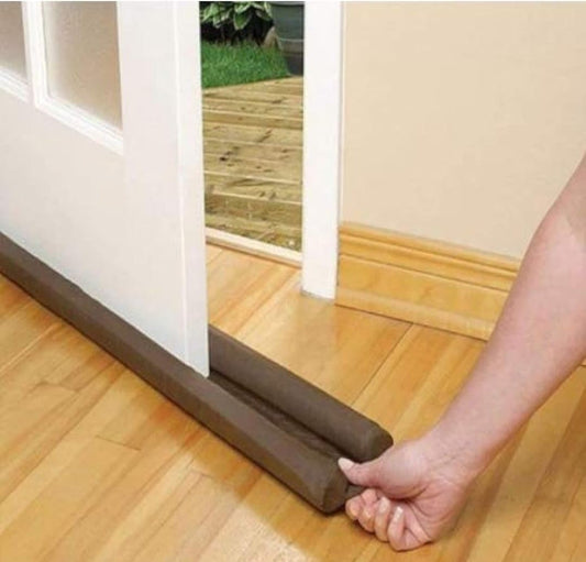 Door Draft Stopper Guard – Soundproof & Waterproof Door Gap Sealer (90 x 18 cm, Brown, Pack of 2)