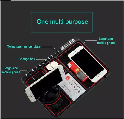 Silicone Dashboard Phone Holder – Anti-Slip Car Stand with Parking Number Plate