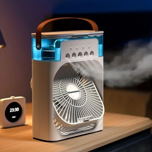 3-in-1 Personal Air Conditioner & Sprayer - Portable USB Powered Humidifier & Air Cooler for Home/Office