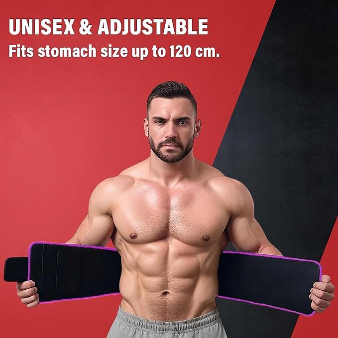 Adjustable Waist Trimmer Belt for Men & Women - Lightweight Neoprene Waist Support ( Belly Fat Trimmer & Waist Shaper Sweat Belt )