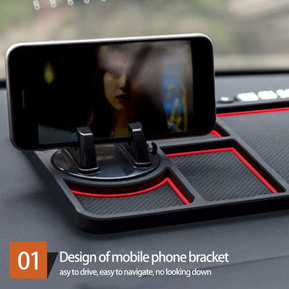 Silicone Dashboard Phone Holder – Anti-Slip Car Stand with Parking Number Plate