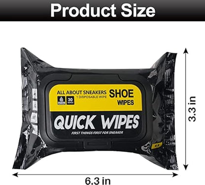 Natural Sneaker & Shoe Cleaner Wipes – Resealable Pack of 80 for On-the-Go Use