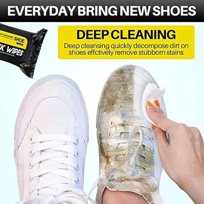Natural Sneaker & Shoe Cleaner Wipes – Resealable Pack of 80 for On-the-Go Use