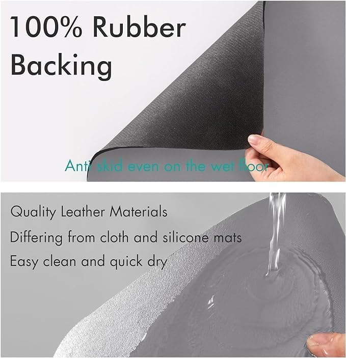 Kitchen Sink Water Absorbent Mat – Anti-Slip Rubber Backing (Pack of 2)