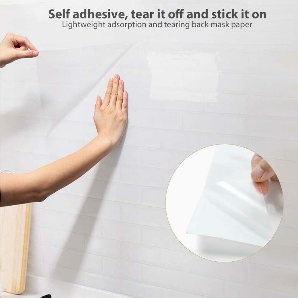 Clear Wall Protection Film –  Electrostatic Self-Adhesive, Oil-Proof, Anti-Stain, Easy-Clean Sheets for Kitchen & Home Walls (Pack of 2)