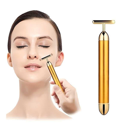 24K Gold Facial Roller – Anti-Aging Electric Massage Bar for Skin Tightening
