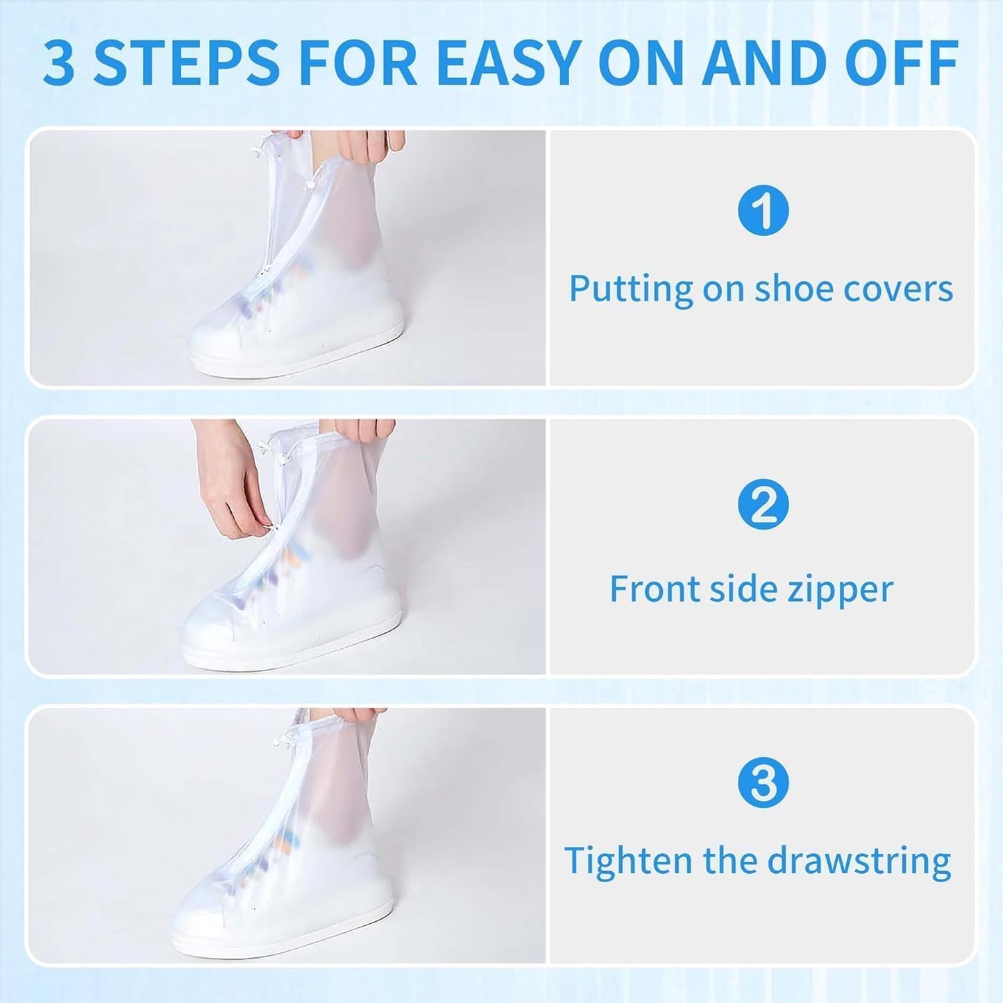 Waterproof Reusable Rain Shoe Covers for Men & Women – Anti-Slip & Portable Design