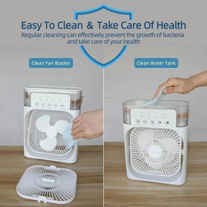 3-in-1 Personal Air Conditioner & Sprayer - Portable USB Powered Humidifier & Air Cooler for Home/Office