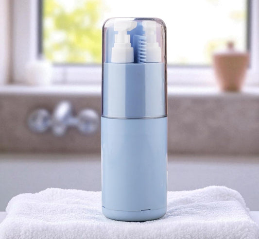 6-in-1 Portable Travel Toiletry Kit – Toothbrush Holder, Shampoo Dispenser & More (Leak-Proof & Compact)