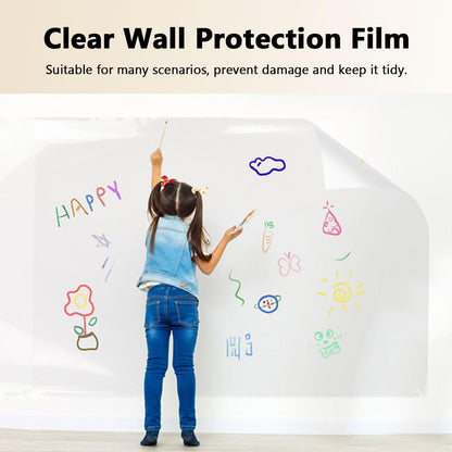 Clear Wall Protection Film –  Electrostatic Self-Adhesive, Oil-Proof, Anti-Stain, Easy-Clean Sheets for Kitchen & Home Walls (Pack of 2)