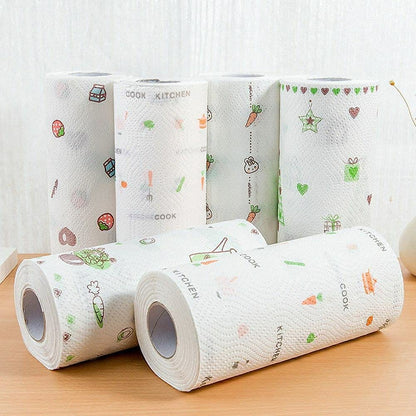 Eco-Friendly Disposable Cleaning Towel Roll – 40 Pcs Strong Absorbent Paper Towels for Kitchen & Multi-Surface Cleaning