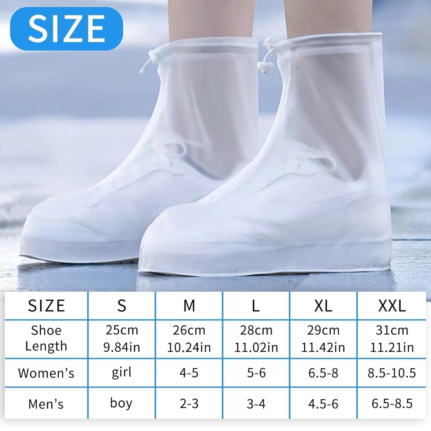 Waterproof Reusable Rain Shoe Covers for Men & Women – Anti-Slip & Portable Design